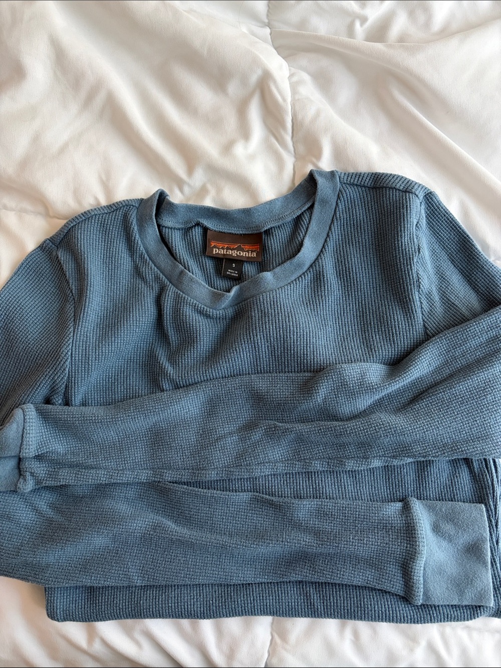 Patagonia Women’s Slate Blue Waffle Crewneck Long Sleeve